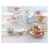Group Of 8 Different Tea Cup And Saucer Sets