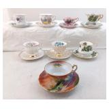Group Of 8 Different Tea Cup And Saucer Sets