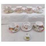 Tea Cup And Saucer Lot Of 8 Different Sets Which