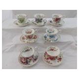 Selection Of 7 Tea Cup And Saucer Sets of Royal