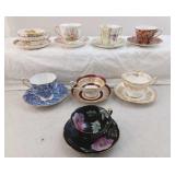 Collection Of 8 Different Tea Cup And Saucer Sets