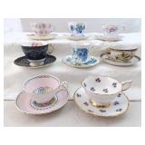 Selection Of 8 Different Tea Cup And Saucer Sets