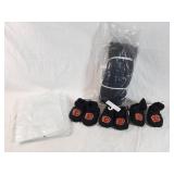 Hockey card holders, hockey net, and 3 pairs of