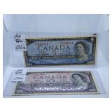 1954 Five & Ten Dollar Bills