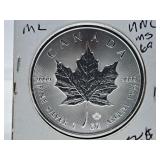 Uncirculated Mint State 2022 9999 Fine Silver 1