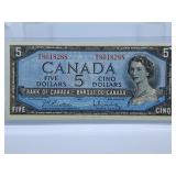 Choice Uncirculated 1954 Canada 5 Dollar Bill