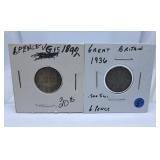 1892 and 1936 British Six Pence Coins