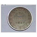 Very Fine 1890 Newfoundland Twenty Cent Coin