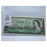 1954 Uncirculated Canadian One Dollar Bill