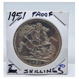 1951 Proof Five Shillings Great Britain Lovely