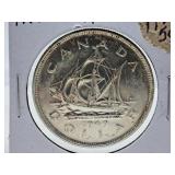 About Uncirculated 1949 Canada One Dollar Coin