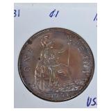 Mint State 1931 British Large Penny