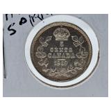 About Uncirculated 1919 Canada Nickel with a