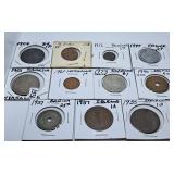 11 World Coins Starting with 1904 British Coin