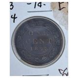 Extra Fine 1893 Canada Large Penny