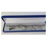 Vintage Sterling Silver Charm Bracelet 48.3 grams
