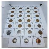 27 Lincoln Head Pennies Starting w/ 1909 Various