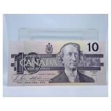 1989 Choice Uncirculated Canadian $10 Bill