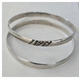 2 Sterling Silver 925 Bangles  27.7 grams