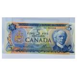 1972 Choice Uncirculated Canadian Five Dollar