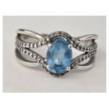 Blue Topaz Sterling Silver 925 Ring