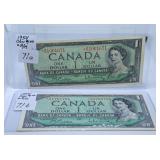 Two Canadian 1954 Replacement Notes