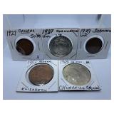 Five British Royalty/Churchill Commemorative