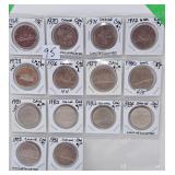 14 Choice Uncirculated Canadian Dollars