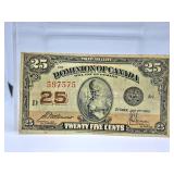 1923 Canadian $.25 Bill