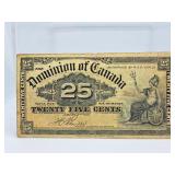 1900 Canadian $.25 Bill
