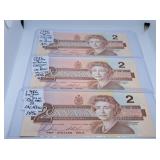 1986 Three in a Row or Sequence Canadian Two