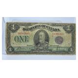 1923 Large One Dollar Bill Dominion of Canada