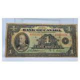 1935 Bank of Canada One Dollar Bill