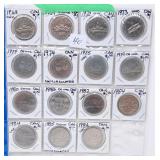 15 Canadian Uncirculated Dollars Starting in 1968