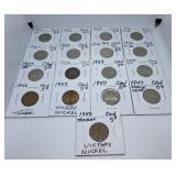 19 Canadian Nickels Starting w/1922 Very Fine As