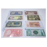 Group of Eight World Notes - See Photos