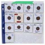 13 USA Indian Head Pennies Starting w/1895