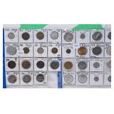 One Page of World Coins & One Page of Tokens