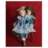 Ashton Drake Porcelain Dolls - Crosstitch Pair -