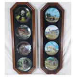 8 collector plates in glass frame - 43"hï¿½14"w