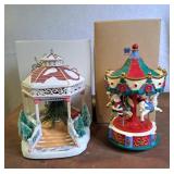 Christmas decor, music horse carousel