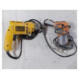 Dewalt 3/8" drill & Ridgid hand router