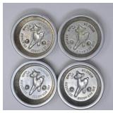 Vintage Aluminum 4" Rudolph Cake Tins x4