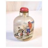 Chinese Glass Snuff Bottle - Hand Painted on the