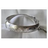 Vintage Sterling Silver  Bangle Bracelet with