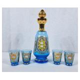 Vintage Venetian Liqueur Set - Decanter & Four