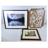 Lovely framed Scenic print, floral canvas print,