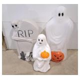 Plastic Halloween Ghosts and gravestone