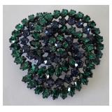 Signed Sherman  2.25" Japanned Brooch