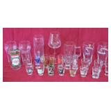 Shot glasses, wine glasses, coca cola glasses, &